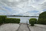 große UFERPARZELLE – renoviertes Seehaus mit traumhaftem breiten Uferbereich und Doppelgarage auf Pachtgrund zu verkaufen