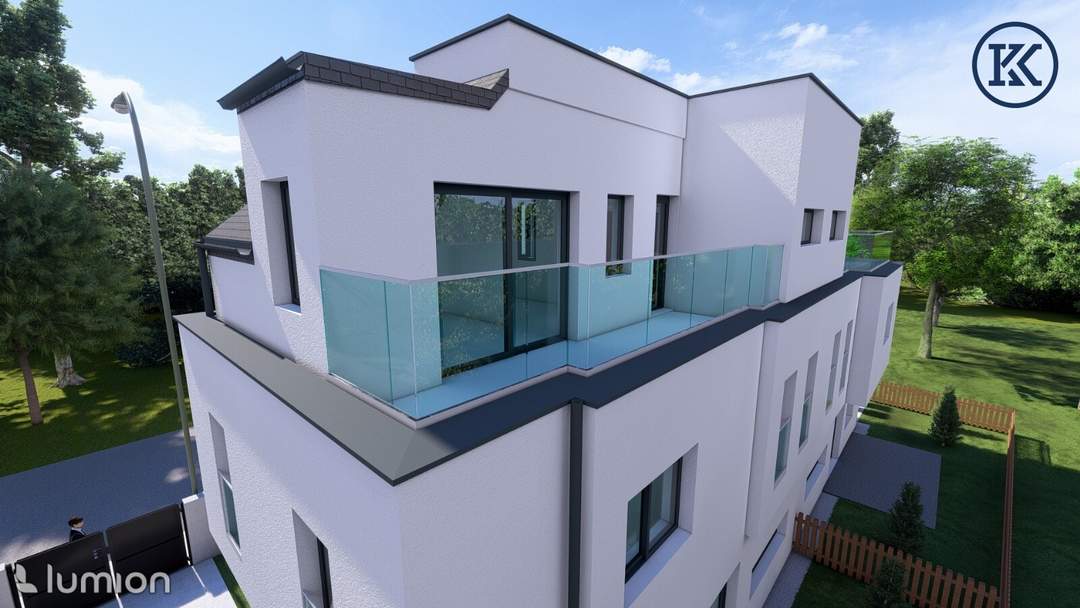 Doppelhaus-Neubau mit Garten, Terrasse &amp; Dachterrasse – Schlüsselfertig!