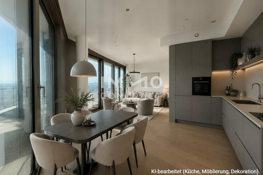 TOP-Ausblick 39. Stock (Erstbezug): Doorman, Spa, Lounges im Gebäude, Wohnung-kauf, 1.099.900,€, 1220 Wien 22., Donaustadt