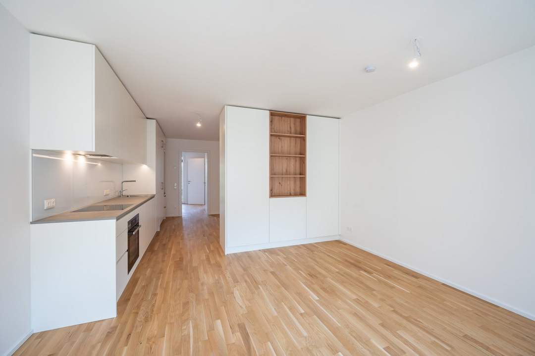 +.+ASG+.+ IV-Qualitatives Wohnen in urbaner Lage: hochwertiger 1-Zimmer ERSTBEZUG mit Balkon! Provisionsfrei