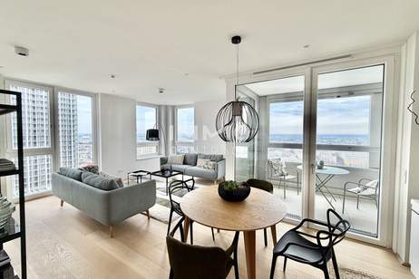 32. Etage: Luxus Wohnen hoch über der Skyline: Donauzentrum und U1 Kagran, Wohnung-kauf, 435.000,€, 1220 Wien 22., Donaustadt