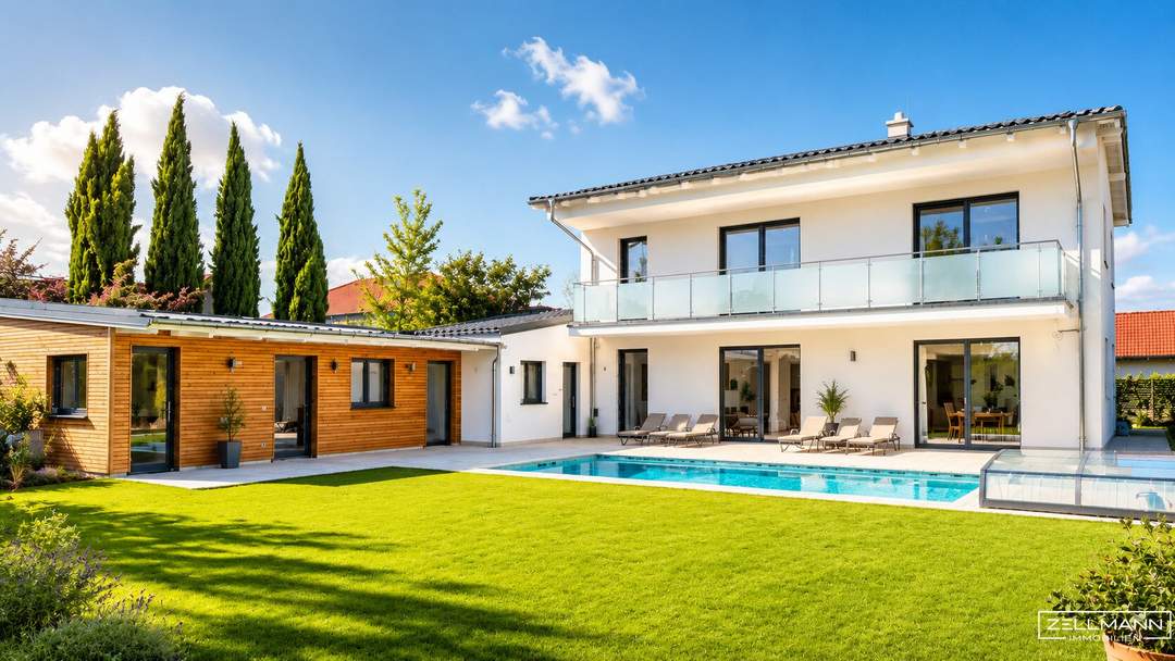 GOLS beim Neusiedler See | ERSTBEZUG | exklusive Villa mit Pool, Sauna & großem Garten | ZELLMANN IMMOBILIEN