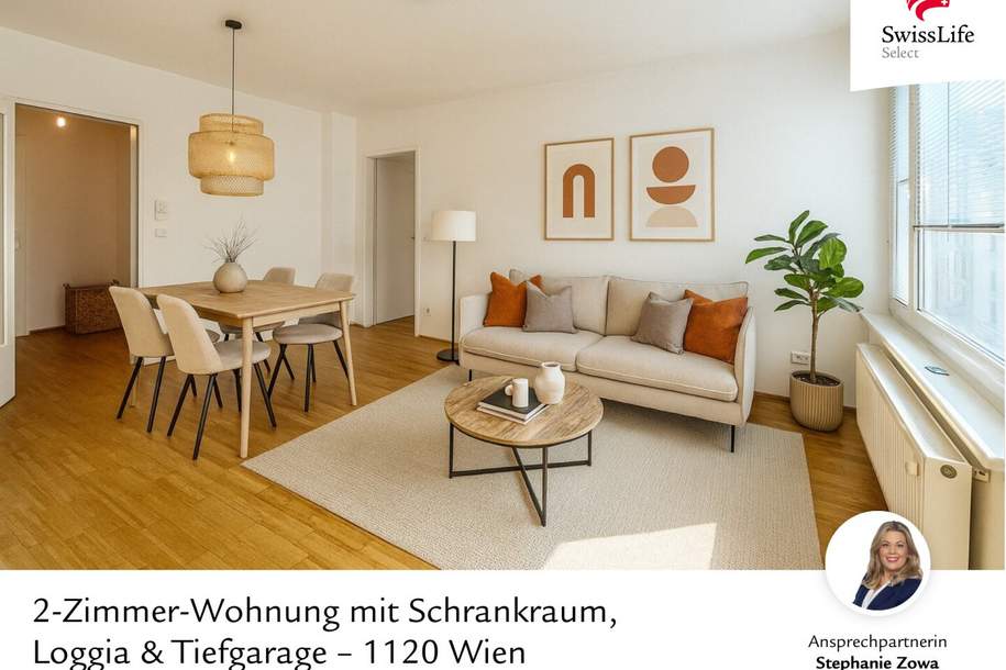 Stilvolle 2-Zimmer-Wohnung mit Loggia, Schrankraum und Garagenplatz – Nähe Längenfeldgasse, Wohnung-kauf, 278.000,€, 1120 Wien 12., Meidling