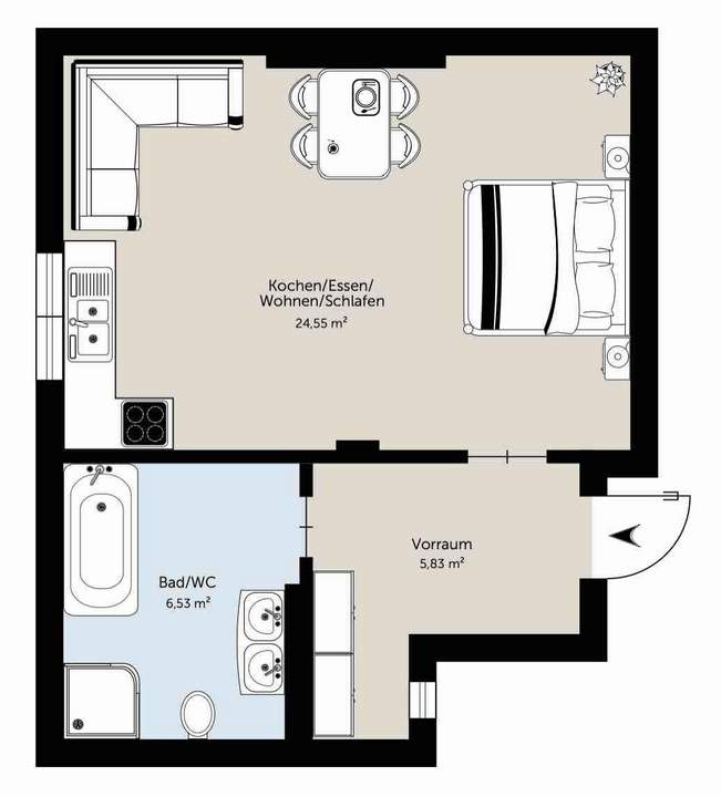 Sonnige Kleinwohnung 36,46m² verfügbar!