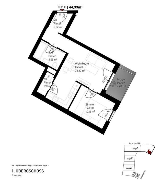 2-Zimmer-Neubauwohnung inkl. Komplettküche, Loggia und Kellerabteil/ ALF52 Top 1-18