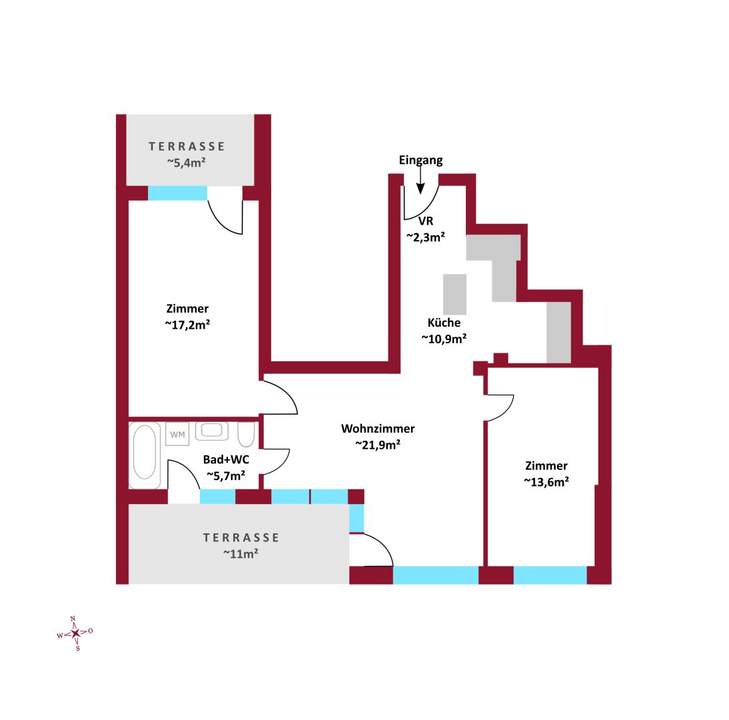 Erstbezug I DG Wohnung inkl. 2 Terrassen, Klima, Luftwärmepumpe, Fußbodenheizung u.v.m.!