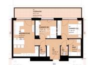 Traumhafte 3-Zimmer Wohnung mit großer Sonnenterrasse – Wohnen über den Dächern