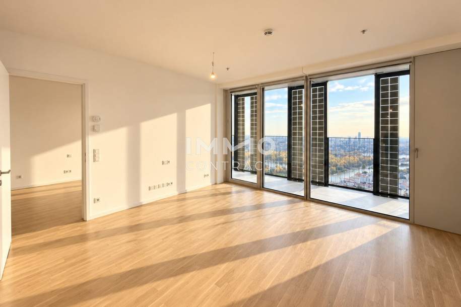Aufwachen mit der Sonne: 50. Etage - DC2 Tower: Erstbezug, Wohnung-miete, 1.100,00,€, 1220 Wien 22., Donaustadt