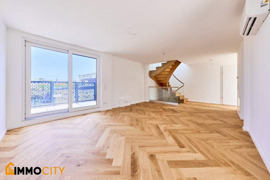 Luxuriöse 4-Zimmer-Dachgeschosswohnung mit 43 m² Panoramaterrasse – Familienhit mit hochwertiger Ausstattung, moderner Wärmepumpenheizung und exklusivem Wohnkomfort