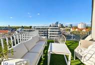 Lichtdurchflutete 3-Zimmer-Dachgeschoss-Maisonette mit großzügigen Terrassen & Panoramablick nahe Alte Donau