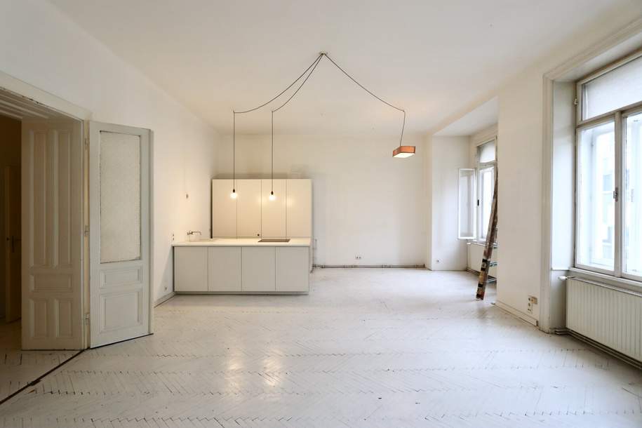 Nächst Neubaugasse! Südwestseitiger 4-Zimmer-Altbau mit Balkon in ruhiger Seitengasse!, Wohnung-kauf, 890.000,€, 1070 Wien 7., Neubau