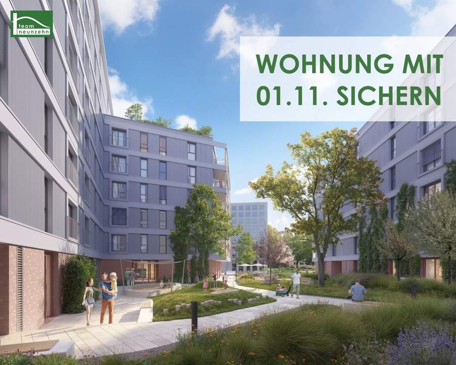 ERSTBEZUG im Village im Dritten: 2-Zimmer-Wohnung inkl. Terrasse und Garten mit urbanem Flair & Parknähe
