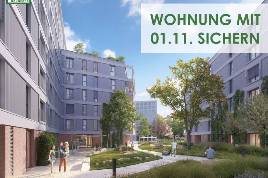 ERSTBEZUG ab 01.11. im Village im Dritten: 2-Zimmer-Wohnung inkl. Terrasse und Garten mit urbanem Flair & Parknähe, Wohnung-miete, 1.249,00,€, 1030 Wien 3., Landstraße