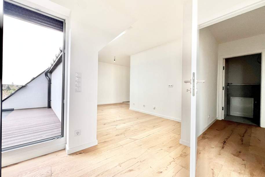 NÄHE U2: ERSTBEZUG IN GRÜNRUHELAGE I Balkon, Terrasse oder Garten I Aufzug I Fußbodenheizung &amp; Kühlung I Luft-Wasser-Wärmepumpe I elektrische Raffstores, Wohnung-kauf, 180.000,€, 1220 Wien 22., Donaustadt