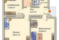 Großzügige 3 Zimmer Wohnung mit schöner Raumaufteilung - 91 m²