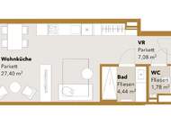 ASG IV-Qualitatives Wohnen in urbaner Lage: hochwertiger 1-Zimmer ERSTBEZUG mit Balkon! Provisionsfrei