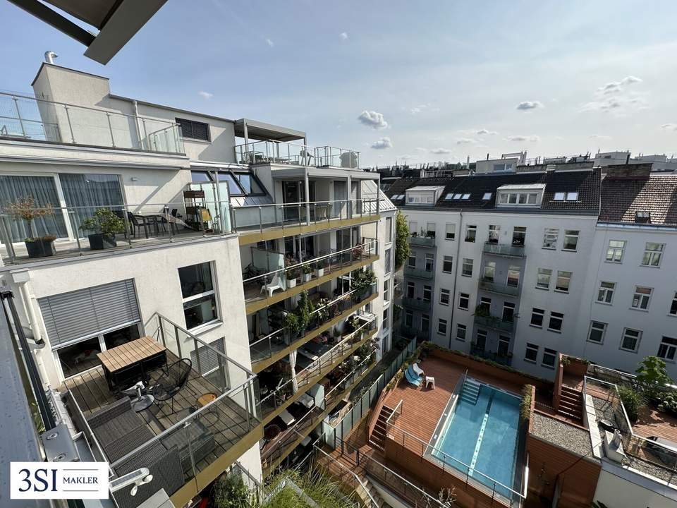 Dachterrassentraum - Einzigartiger Ausblick - Gemeinschaftspool - in Bestlage des 2. Bezirks