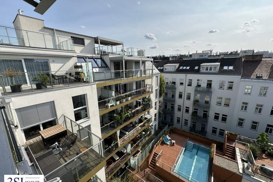 Dachterrassentraum - Einzigartiger Ausblick - Gemeinschaftspool - in Bestlage des 2. Bezirks, Wohnung-miete, 2.199,99,€, 1020 Wien 2., Leopoldstadt