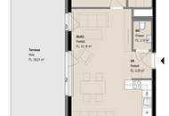 Highlight: gut geschnittene 2 Zimmer Wohnung mit 38m² Terrasse - ERSTBEZUG ab sofort (Projekt Apollogasse18)
