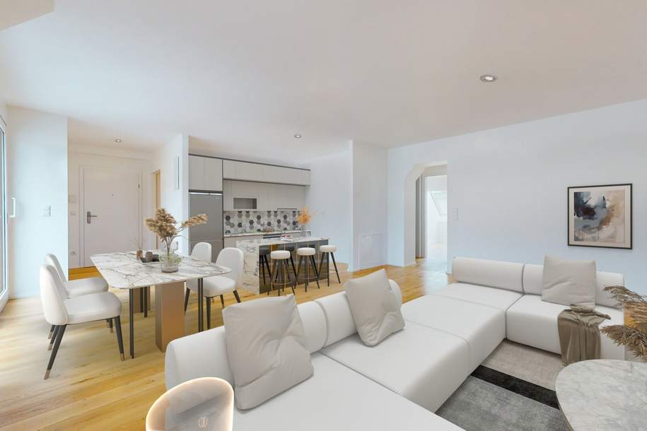 First occupancy! Modern top floor flat with open space in a quiet location, Wohnung-kauf, 689.000,€, 1050 Wien 5., Margareten