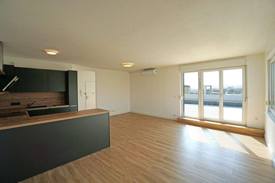 Anninger-Blick: Penthouse-Wohnung | 131 m² Wfl. | 80 m² Dachterrasse | PKW-Stellplatz | riesiger Gemeinschaftsgarten, Wohnung-kauf, 770.000,€, 2345 Mödling