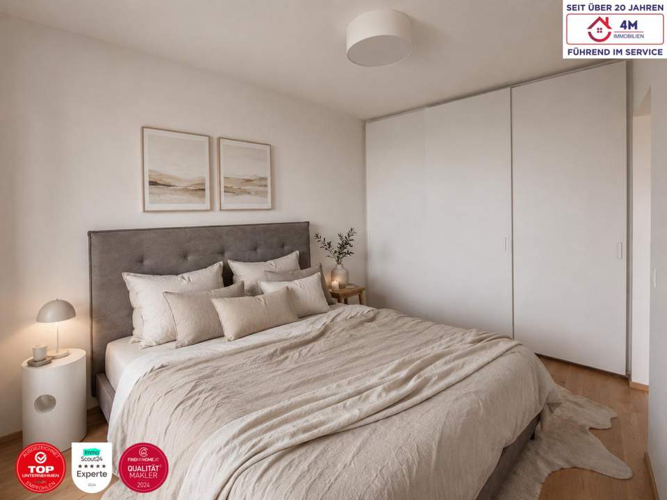 Sonniger Balkon &amp; Garagenplatz | Moderne 2-Zimmer-Neubauwohnung