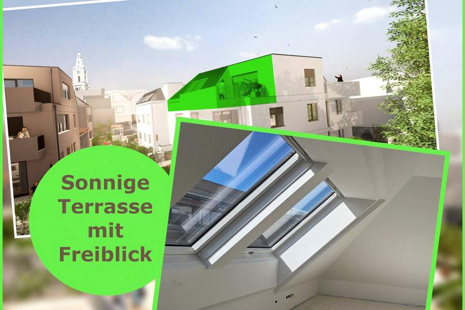 PROVISIONSFREI inkl. 2 TG Plätze - Wohnen in Verbundenheit - Perfektion im Dachgeschoss - extravaganter Grundriss trifft Südwest-Ausrichtung - C Top 11, Wohnung-kauf, 356.504,€, 2540 Baden