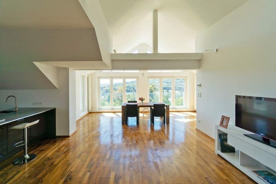 Exklusive, moderne DG-Wohnung mit Eigengarten und Schwimmteich in Jahrhundertwende-Villa auf der oberen Lawies, Wohnung-kauf, 460.000,€, 3013 Sankt Pölten(Land)
