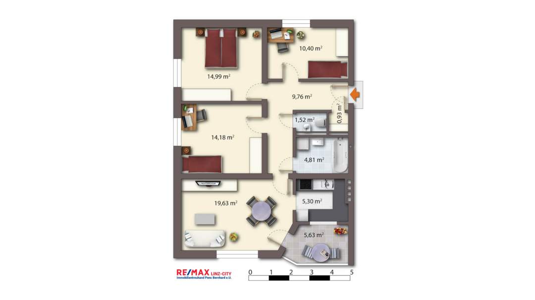 4-Zimmer Wohnung im 3ten Stock mit Lift und Tiefgarage