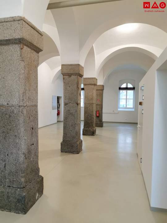 DRAGONER HÖFE: Büro-/Atelier-/Ordi-/Geschäftsfläche exklusiv u. einzigartig - Gewölbe, Granitsäulen, beeindruckende Raumhöhe...- weitreichender Gestaltungsfreiraum in historischen Gemäuern - optionale Lagerfläche mit 27 m²