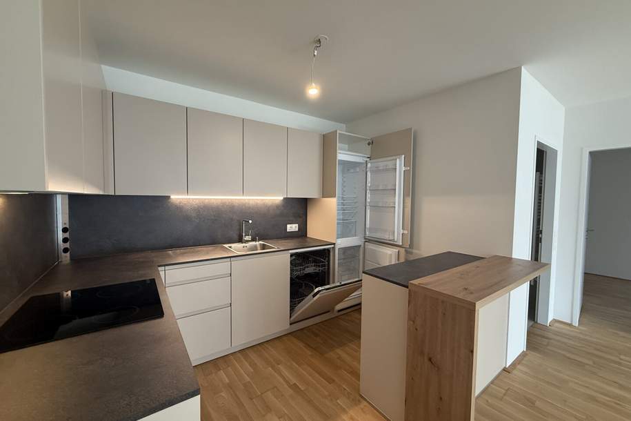 Neubau Erstbezug I Nähe Donau I Fußbodenheizung I Balkon I Maßküche I Tiefgarage I Fernwärme I, Wohnung-miete, 1.450,00,€, 1210 Wien 21., Floridsdorf