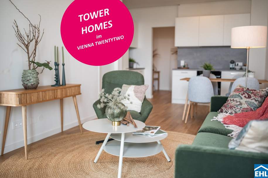 Modernes Wohnen mit Pool &amp; Sauna – TOWER HOMES – V22, Wohnung-miete, 735,00,€, 1220 Wien 22., Donaustadt