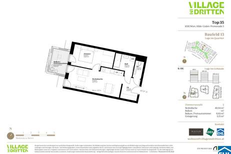 URBAN DAHEIM - VILLAGE IM DRITTEN, Wohnung-kauf, 354.000,€, 1030 Wien 3., Landstraße