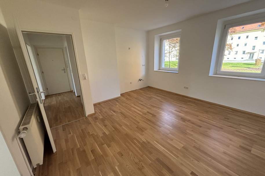 Sonnendurchflutete 2-Zimmer-Wohnung mit herrlichem Grünblick im beliebten Münichholz – liebevoll saniert, mit modernem Wohlfühlbad, praktischen Wohnräumen und perfekter Anbindung!, Wohnung-miete, 509,25,€, 4400 Steyr(Stadt)