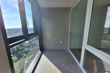Urbanes Wohnen im High Five Tower ab sofort! Top 2-Zimmer-Wohnung mit Loggia und Einbauküche, Wohnung-miete, 810,00,€, 4020 Linz(Stadt)