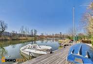 Wohnen am Wasser – Haus mit großem Garten, 2 Badeplätzen & Bootsanlegemöglichkeit an der Alten Donau | Dampfschiffhaufen 44, 1220 Wien