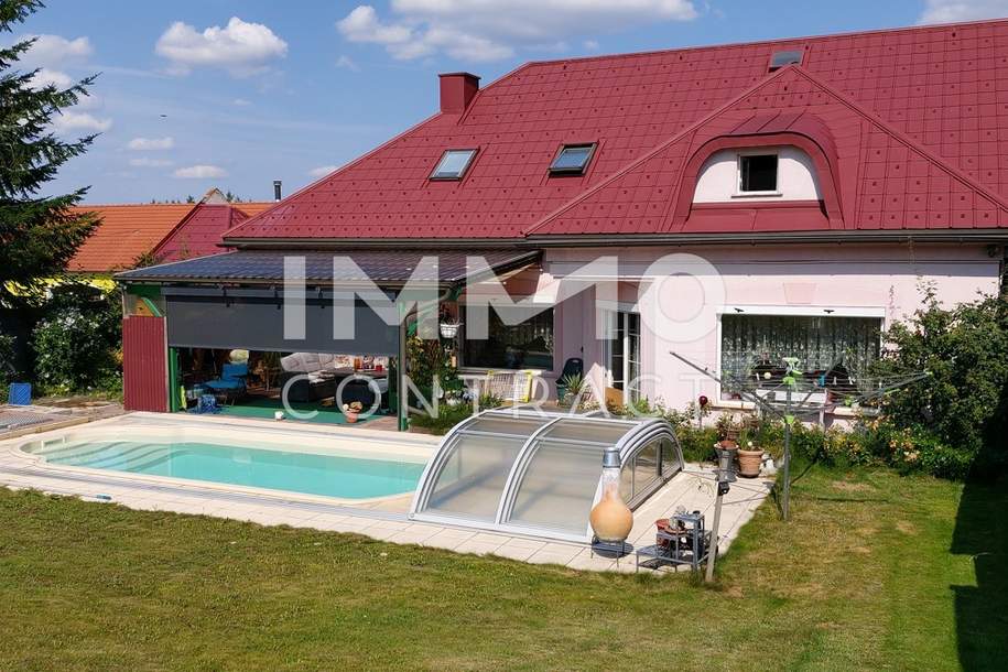 großartiges Wohnhaus im Naturpark Leiser Berge mit Pool und 5 (!) Garagen, Haus-kauf, 490.000,€, 2151 Mistelbach