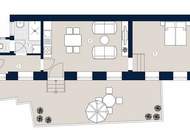 Hofseitige Terrassenwohnung in der Kaiserstraße