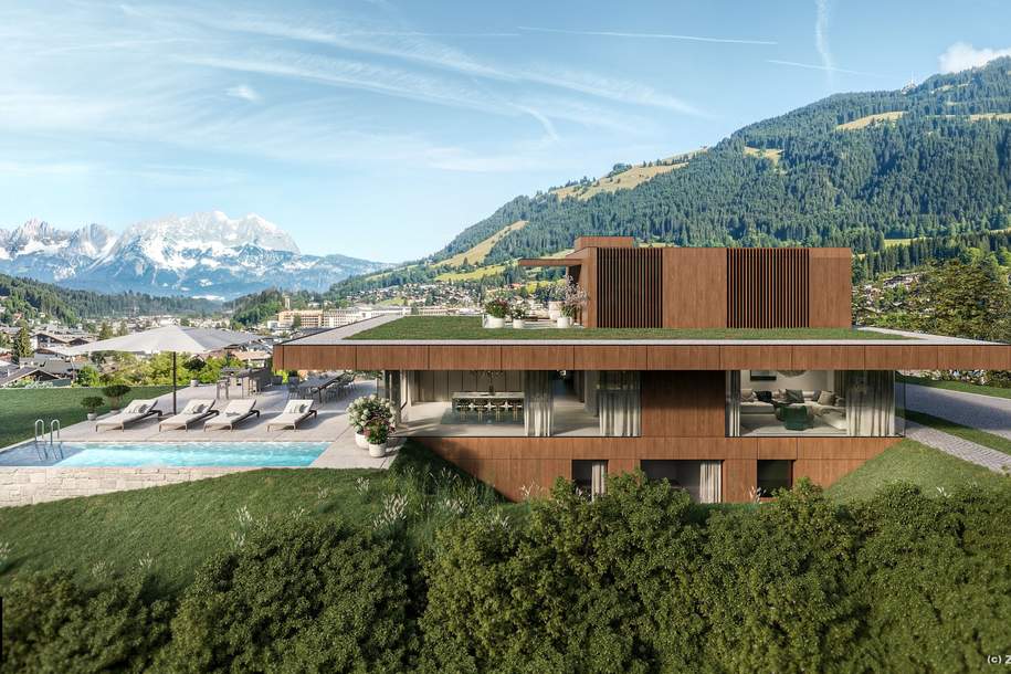Alleinlage mit Panoramablick und dennoch im Zentrum - Grundstück mit Baugenehmigung in Kitzbühel, Grund und Boden-kauf, 4.500.000,€, 6370 Kitzbühel