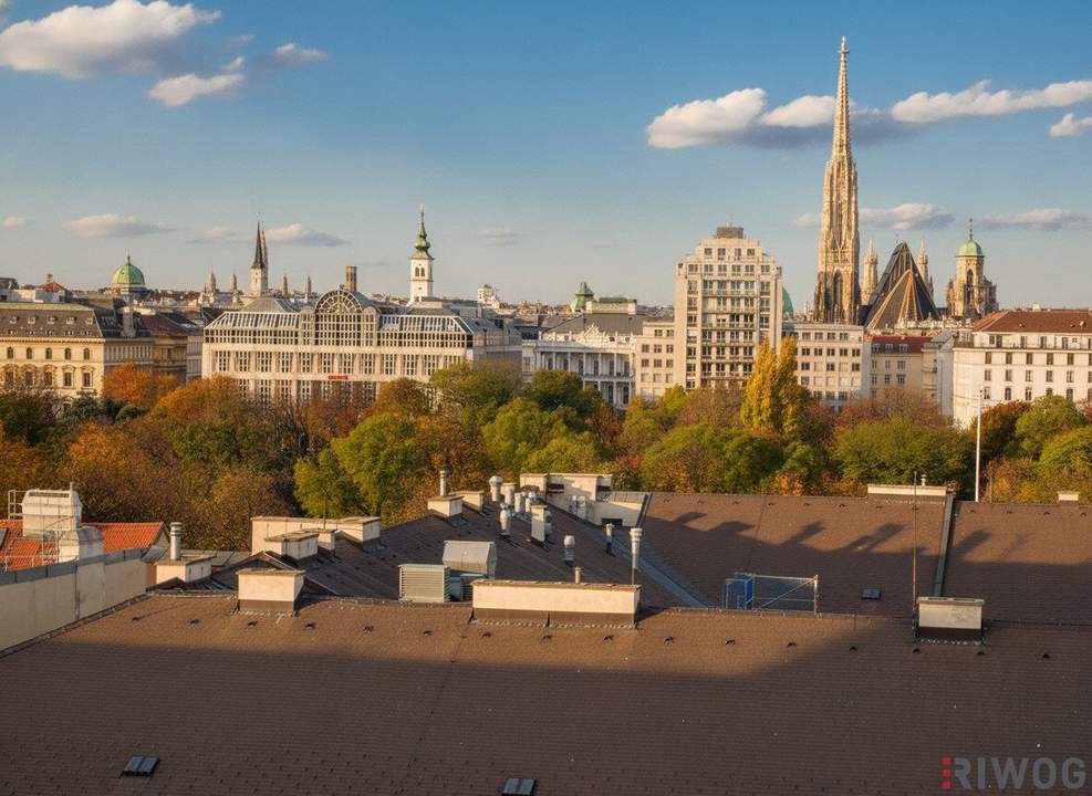 **The View**Stadtpark und Stephandsdom Blick mit 2 Terrassen und 5m Raumhöhe!!