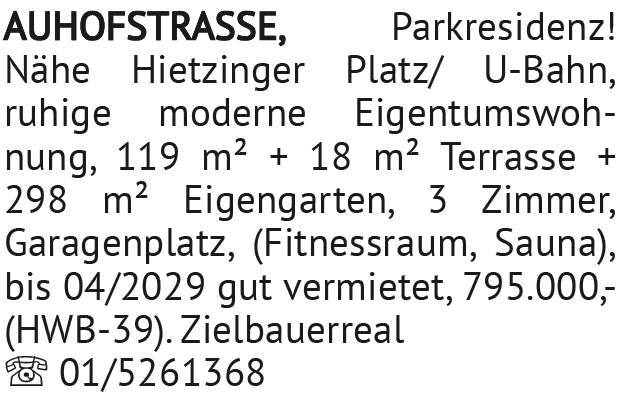 Parkresidenz! Nähe Hietzinger Platz/ U-Bahn, ruhige moderne Eigentumswohnung, 119 m² + 18 m&sup