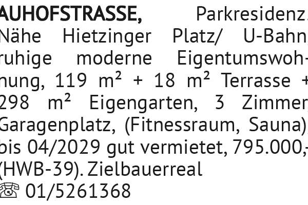 Parkresidenz! Nähe Hietzinger Platz/ U-Bahn, ruhige moderne Eigentumswohnung, 119 m² + 18 m&sup, Wohnung-kauf, 795.000,€, 1130 Wien 13., Hietzing