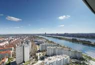 Genießen Sie den Weitblick vom 22. Stock an der Waterfront Wiens mit Doorman und Wellnessbereich