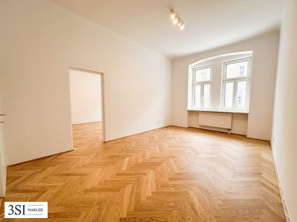 Smarter Grundriss + tolle Lichtverhältnisse durch Ost-West-Ausrichtung - Schöne 3-Zimmer-Wohnung in elegantem Altbau des 15. Bezirks