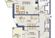 attraktive 4 Zimmer-Wohnung mit 2 Balkonen und Blick ins Grüne