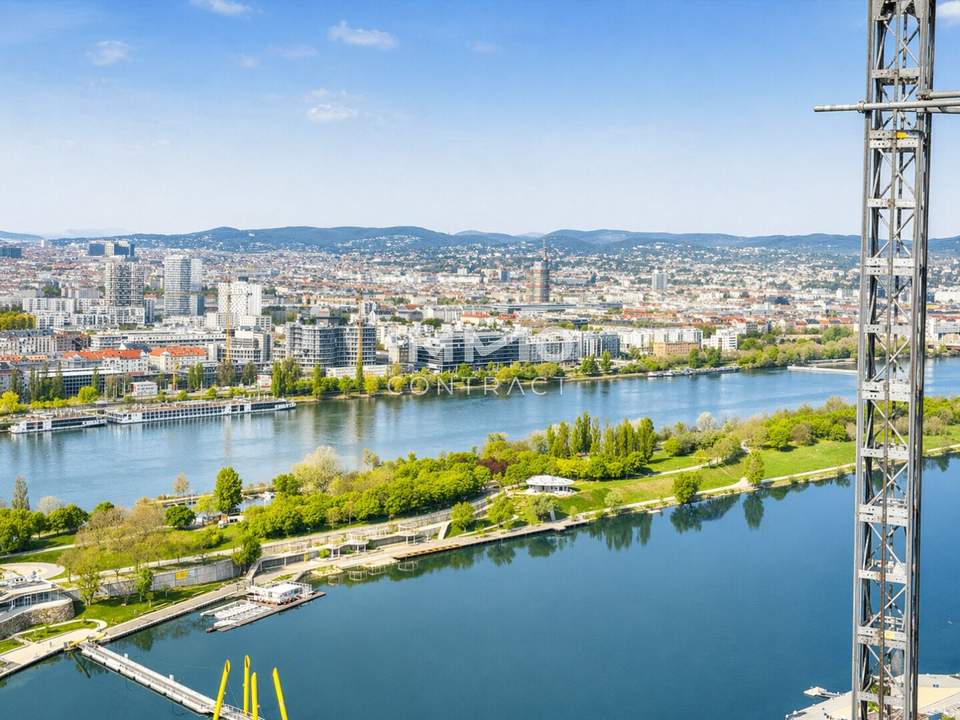 Innenstadt und Donau Blick: 32. Etage - DC2 Tower U1 Donauinsel