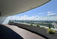 Ganz viel Balkon & ganz Wien im Blick (Gym, Pool, Sauna, Doorman uvm): Neubau-Erstbezug DANUBEFLATS