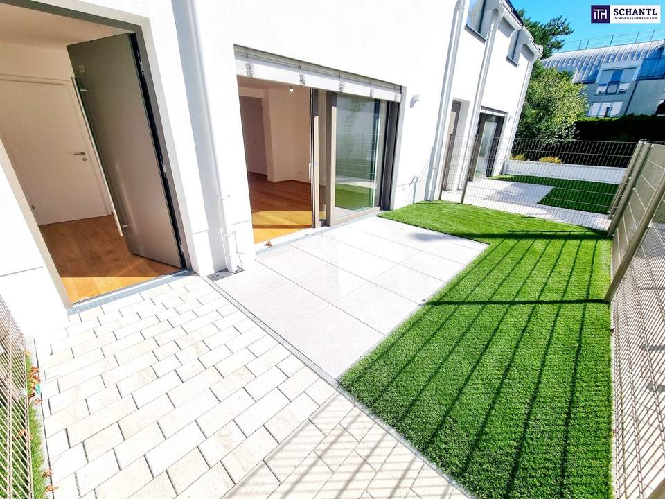 Frühlingsaktion! Hausfeeling - Familien-Hit! Townhouse mit Garten + Erdwärme + Absolute Ruhelage + Tiefgarage + Ideale Süd Ausrichtung! Nachhaltig und zukunftssicher investiert!