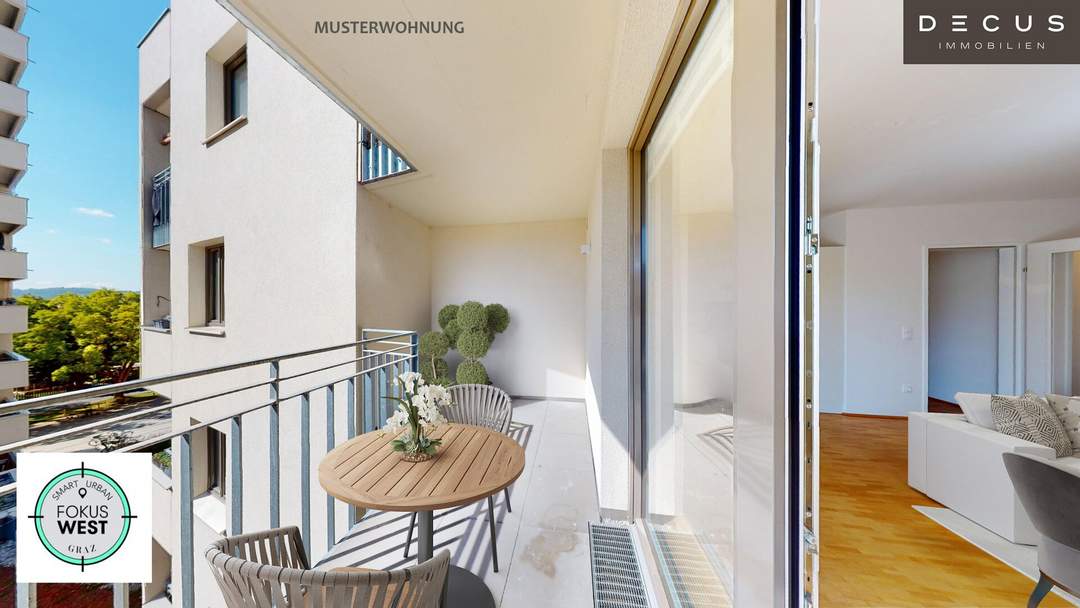 | 2-ZIMMER-WOHNUNG | SÜDBALKON | FOKUS WEST