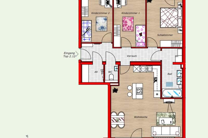 Ruhige 4-Zimmer-Wohnung im ziegelmassivem Energiesparhaus | 2 Balkone, Kellerabteil & 2 Parkplätzen, Wohnung-kauf, 418.900,€, 2460 Bruck an der Leitha